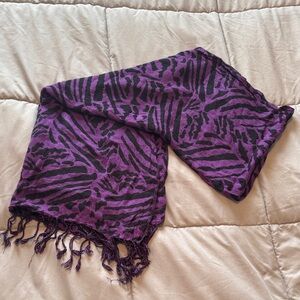 Purple & Black Animal Print Scarf